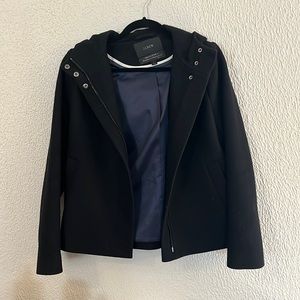 J. Crew Melton Wool Pea Coat Black - Size 4 - Like Brand New